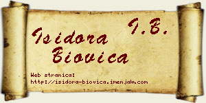 Isidora Biovica vizit kartica